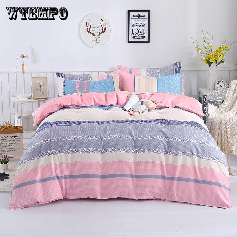 Super Soft Cotton Duvet Cover Set 4Pcs Bedding Sets Queen King Size Bedclothes