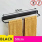 Towel Holder Rack Rail Hanging Space Aluminum Wall-mounted Slippers Rack on The Wall Single Pole Nail-free Bathroom Toilet Bath Towel Organization