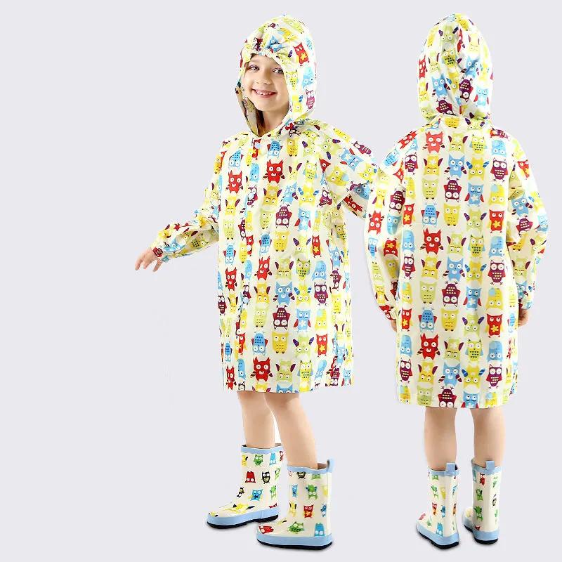 Rain Coat for Kids Waterproof Clothes 0-10 Years Children Outdoor Windproof Rainwear Cartoon Printed Kawaii Raincoats Suit