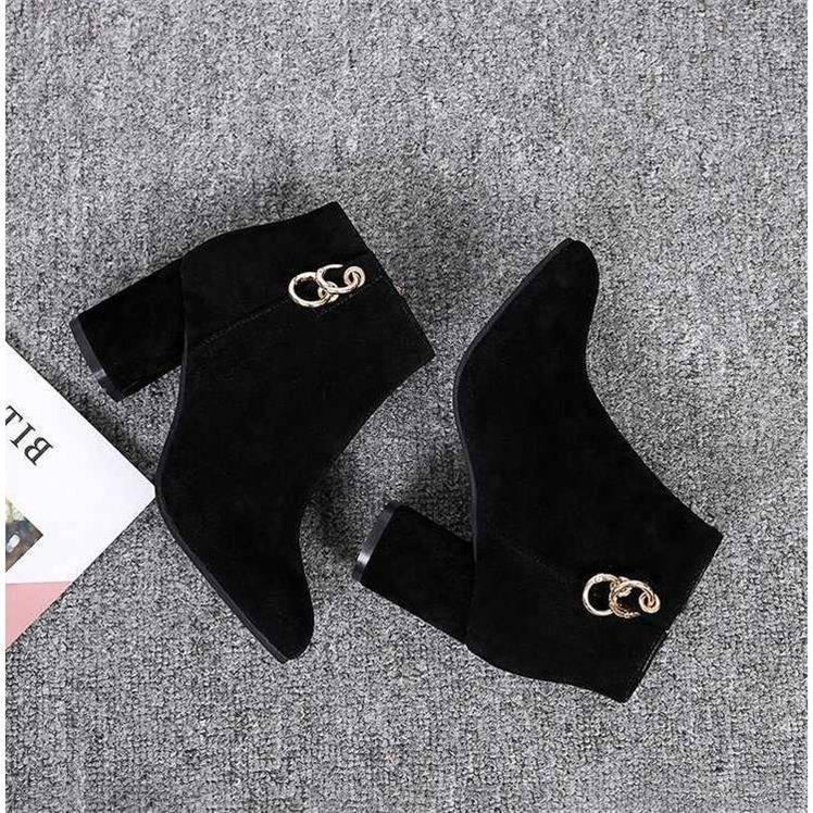 Autumn Winter Suede Casual Chelsea Boots Women's Fashion Ankle Boots Winter Plush Warm Women's Boots