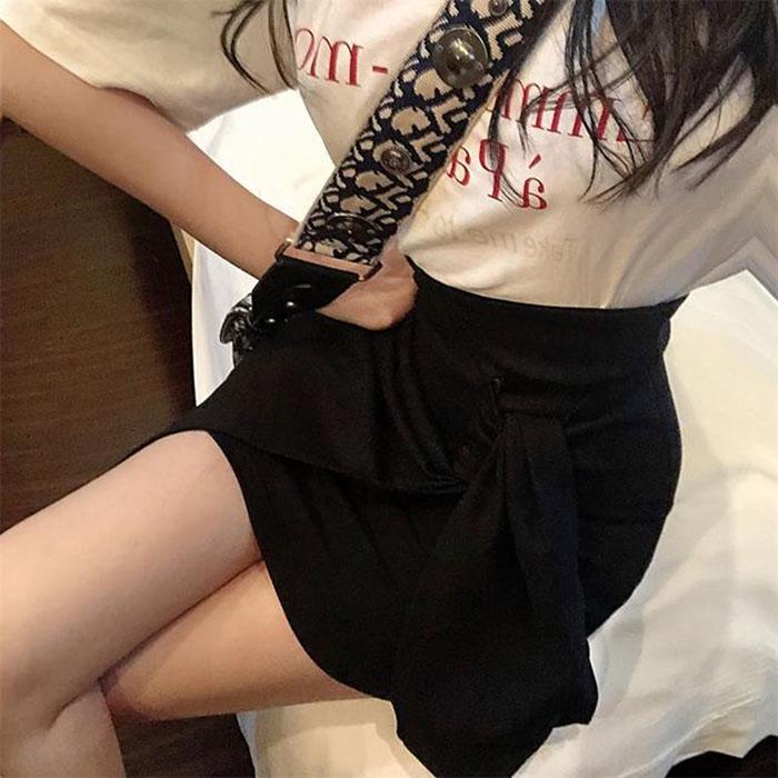 Women Anti-light Skirt High Waist Banded Bow Slim Sexy Package Hip Skirts Mini A-line Skirt