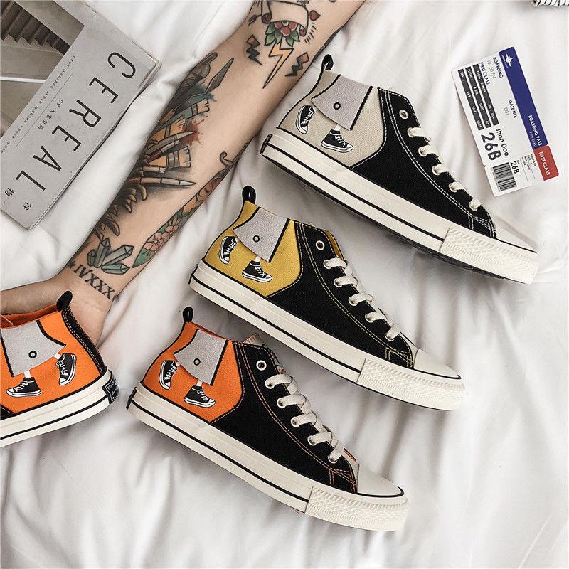 Men's High Top Sneakers Casual Skateboarding Shoes Sports Shoes Breathable Hip Hop Walking Shoes Street Shoes Chaussure Homme