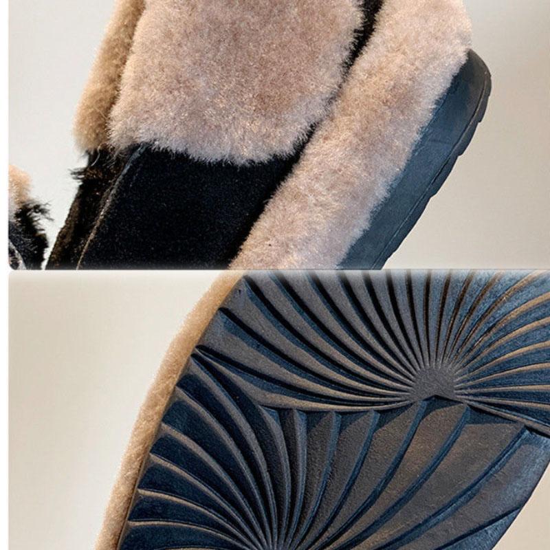 Women's Winter All-match Plus Velvet Warm and Comfortable Cotton Shoes Casual Flat Shoes