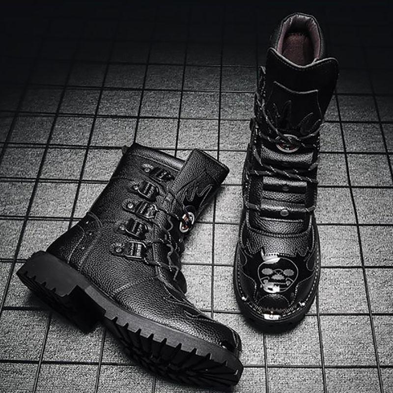 Martin Boots Men's High-top British Style Boots Tooling Boots Autumn Motorcycle Leather Boots Rider Boots Winter Men's Shoes
