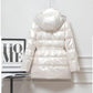 Winter New Down Jacket Women's Mid-length Korean Style Slim Shiny Thick Coat Down Jacket
