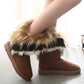 Cotton Shoes Women's Winter Plus Velvet Snow Boots Women's Long Tube Hairy Edge High Waist Thick Bread Shoes Tide