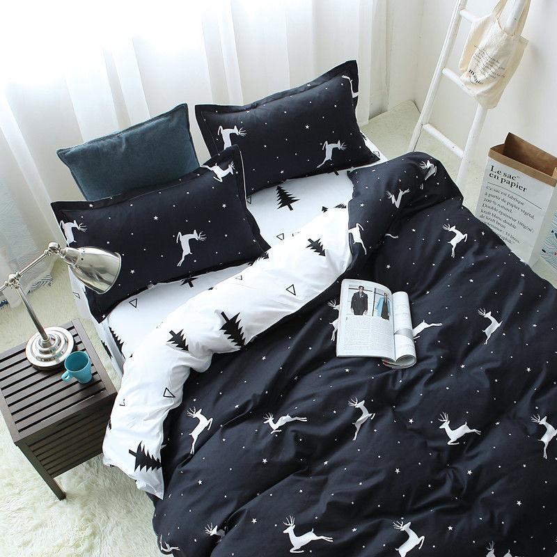 Net Celebrity Four-piece Bedding Cartoon Bed Linen Quilt Sanding Three-piece Student Bedding