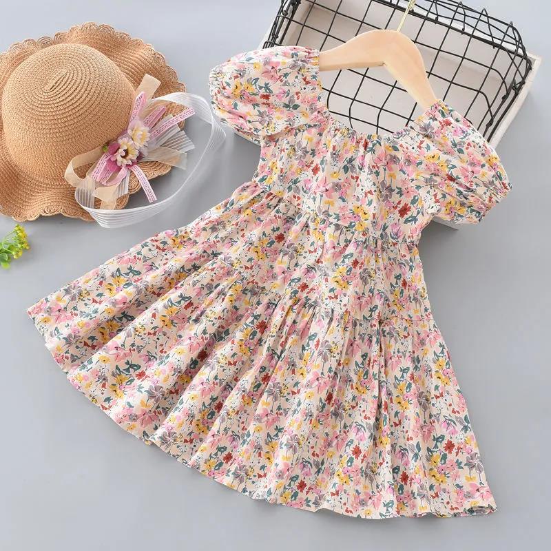 Girls Floral Dresses Sweet Kids Flowers Costumes Children Sleeveless Toddler Baby Clothing