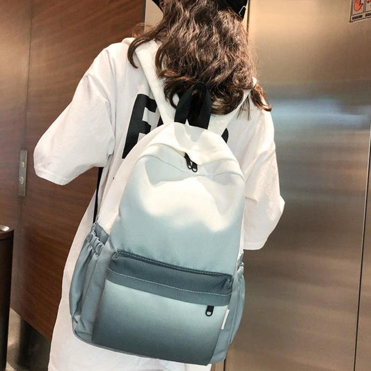 Student School Bag High School Student Backpack Campus Gradient Color Large-capacity Rucksack
