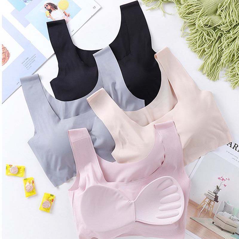 Sleeping Bra Without Steel Ring One Piece Large Size Fat Seamless Sports Beauty Back Underwear Women