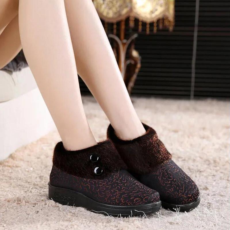 Winter Old Beijing Cloth Shoes Women's Cotton Shoes Non-slip Thick-soled Elderly Shoes Warm and Thick Shoes