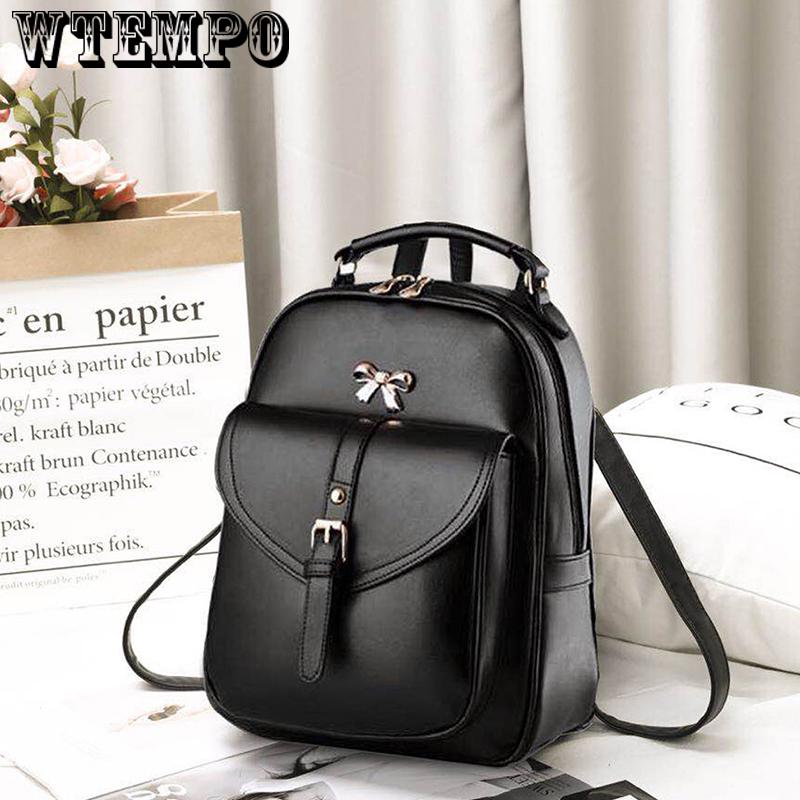 Fashion Pu Leather Women Backpack Simple Style Backpack Women College Backpack