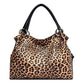 Leopard-print Genuine Leather Women's Bag Large-capacity Shoulder Bag Armpit Bag Soft Leather Mother Bag