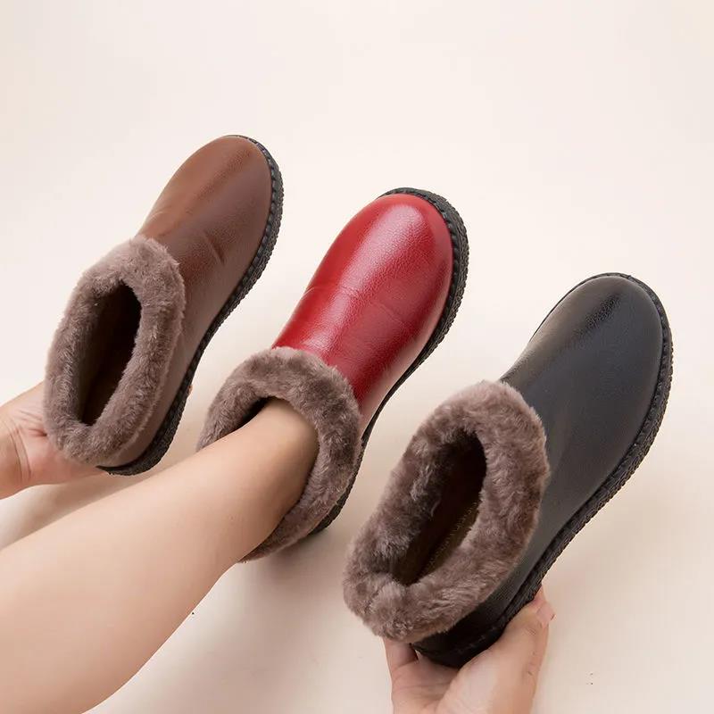Winter Women's Cotton Shoes Non-slip Wear-resistant Waterproof Cold and Warm Cotton Shoes Plus Velvet Padded Shoes
