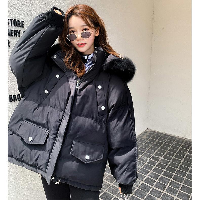 Cotton-padded Jacket Women's Short Loose and Thin Student Bread Coat Korean Style Winter Thick Padded Jacket Fashion Jacket