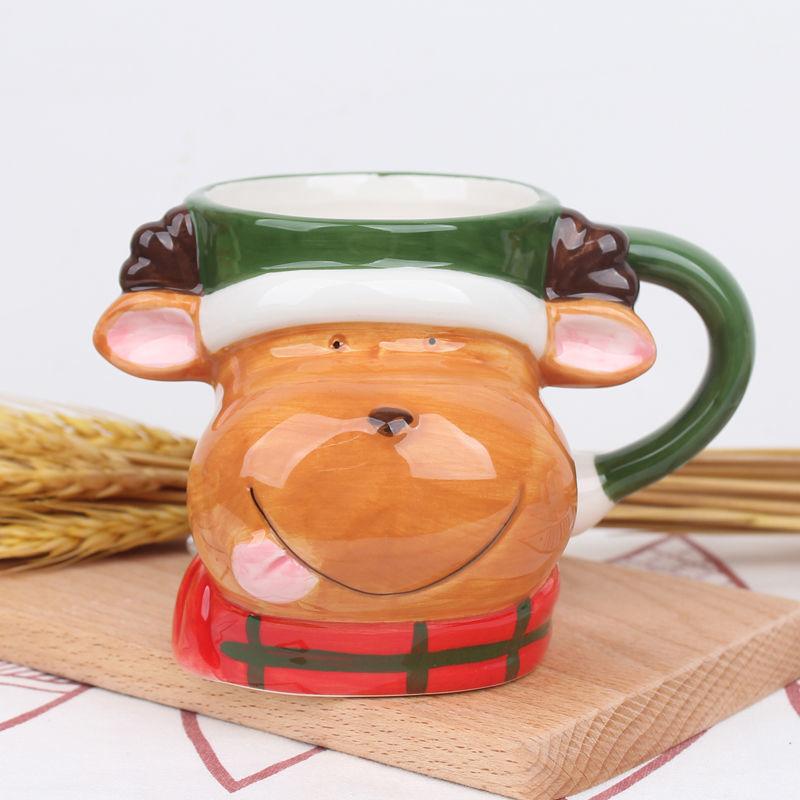 Christmas Ceramic Mug Creative 3d Animal Water Cup Cartoon Coffee Cup