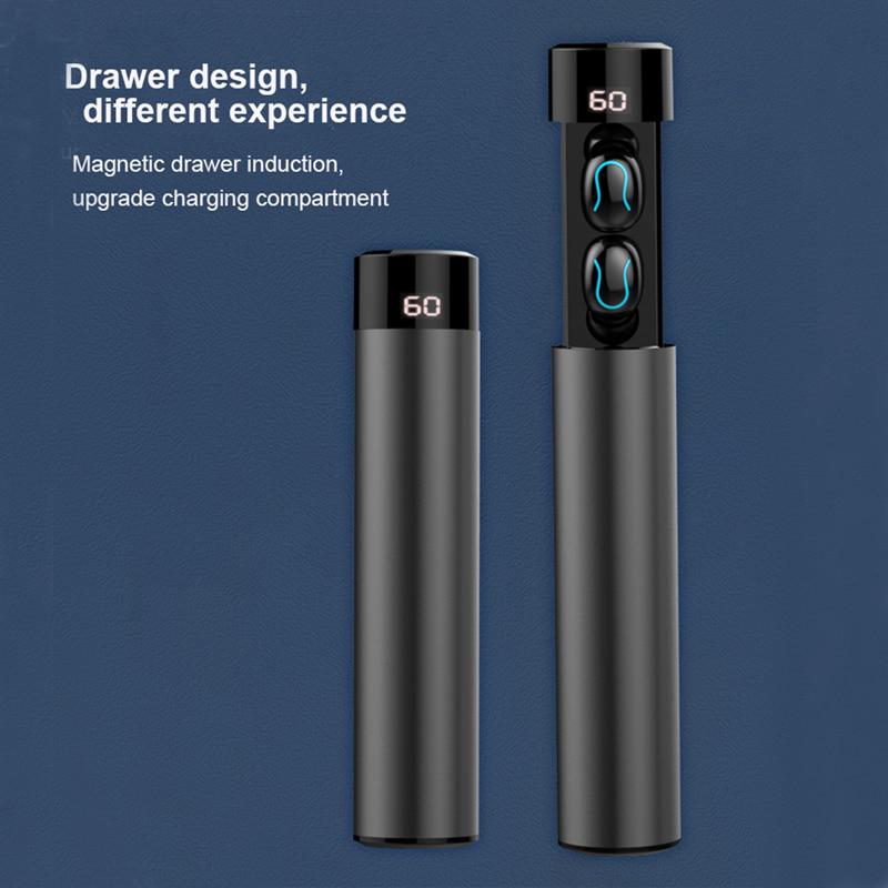 Bluetooth Earphones Mini LED Display Headphone Stero Sound 3500mah Power Bank Sport Wireless Headset
