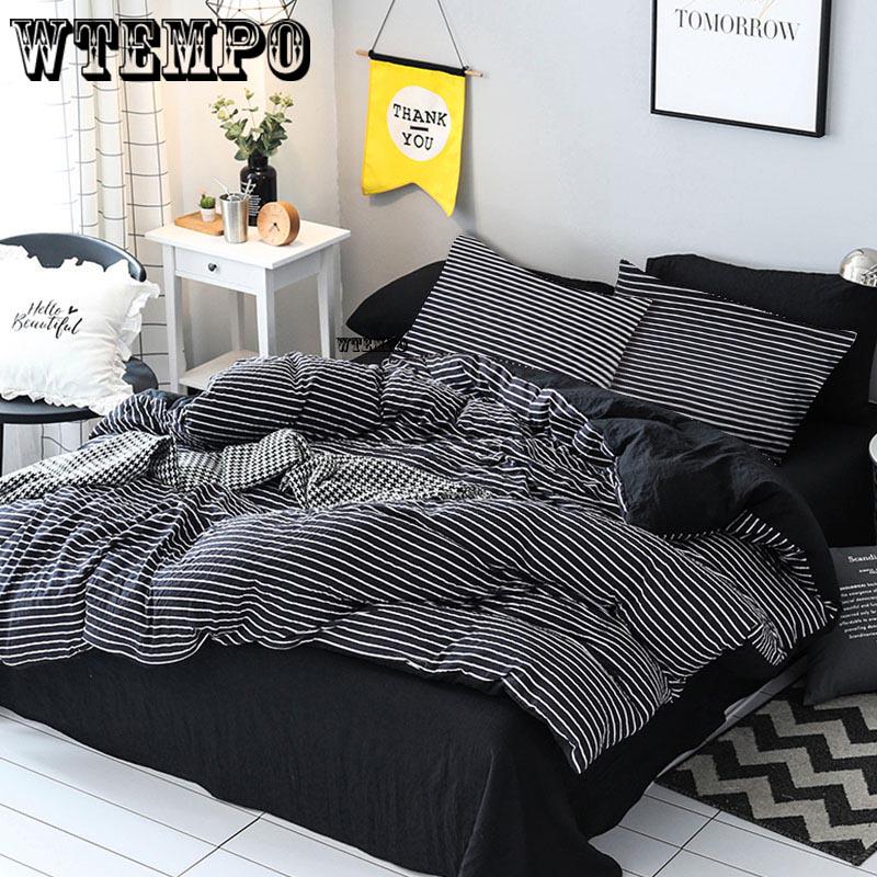Quilt Cover Bedclothe Simple Stripe Bed Sheet Comfortable Quilt Cover Duvet Cover Pillow Case