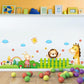 Happy animal baseboard children's bedroom living room waterproof PVC removable environmental mural