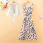 Pofulove Bohemia chiffon floral dress Sleeveless Party Beach Maxi Dress Sundress long summer dress