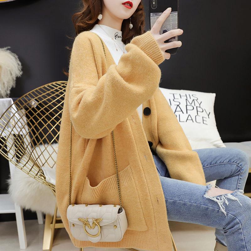 Winter Sweater Cardigans Women V Neck Open Stitch Loose Sweater Jacket Cheap Clothes Lady Knit Coat