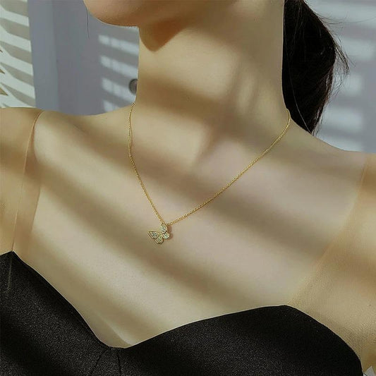 Exquisite Butterfly Necklace Simple Necklace Clavicle Chain Women's Sweater Necklace Chain Necklace Choker Necklaces Personalized Ornament
