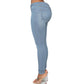 Jeans women's plus size peach buttocks stretch thin pants