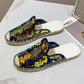 Baotou Half Slippers Female Summer Flat-bottomed Lazy One-step Outside Wear Net Red Sequin Fisherman Sandals and Slippers