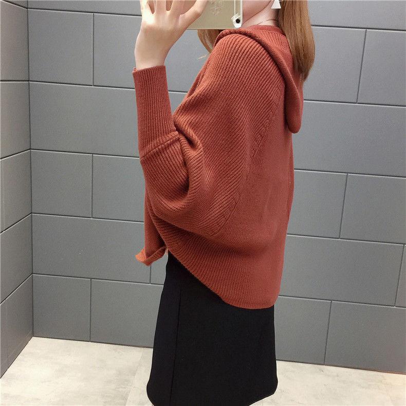 Autumn and Winter Short Knitted Cardigan Hooded College Style Loose Sweater All-match Fashionable Jacket