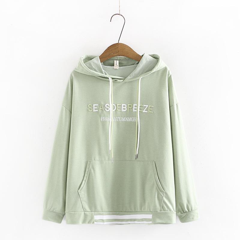 Woman's Sweatshirts Solid Korean Female Hooded Pullovers Cotton Oversized Hoodies Women