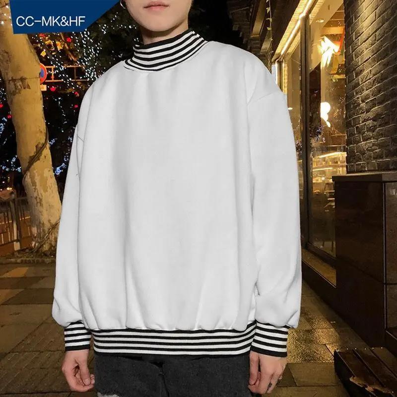 Boys Warm and Comfortable Sweater Loose Round Neck Plus Velvet Thick Winter Without Hood and Velvet