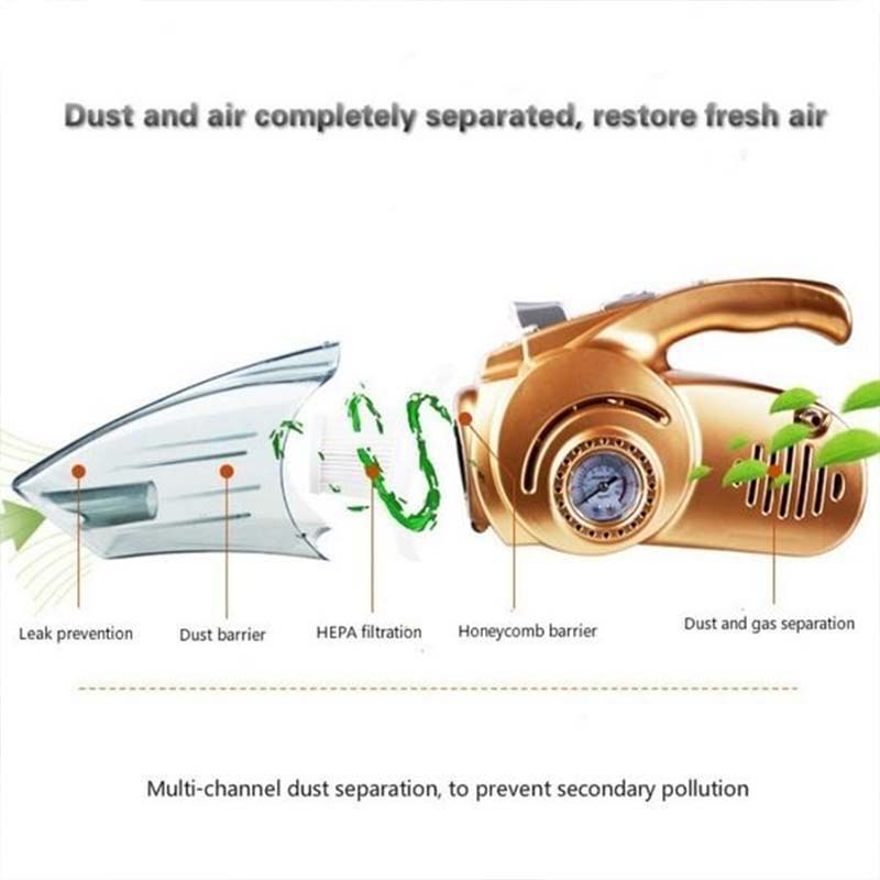 Upgrade 4N1 Portable Vacuum Cleaner USB Rechargeable Cordless Wet Dry Car Wireless Vacuum Cleaner Handheld Vehicle Auto Home Cleaning Tool 12V