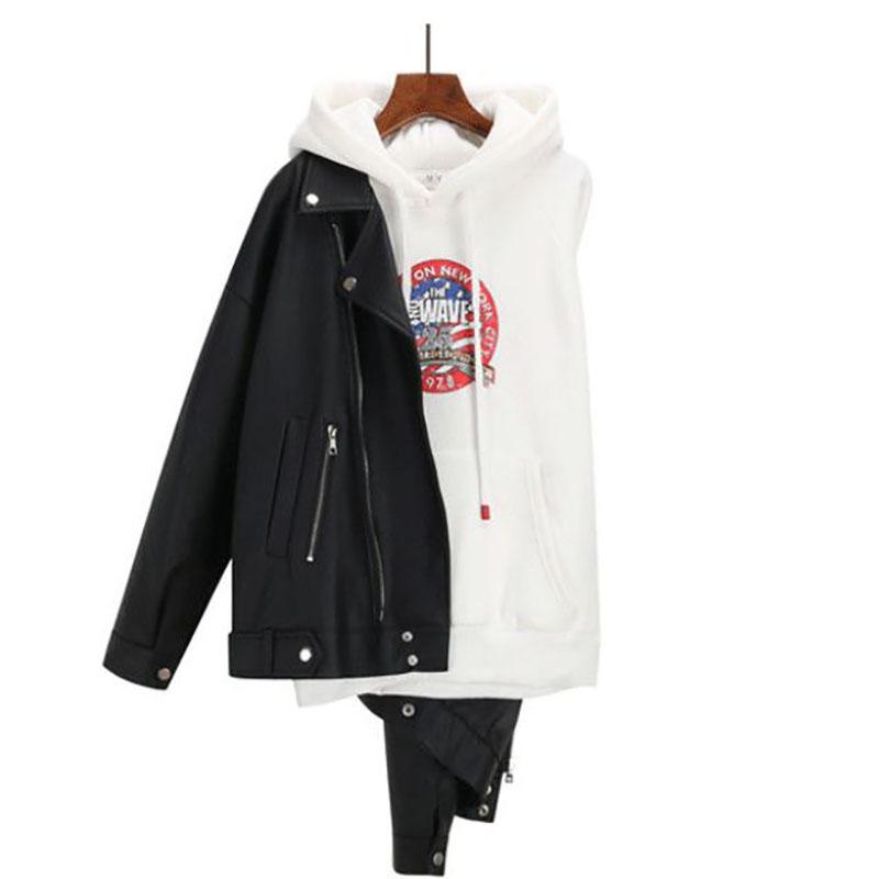 Autumn and Winter Leather Jacket Black Motorcycle Leather Jacket Short PU Leather Jacket for Women