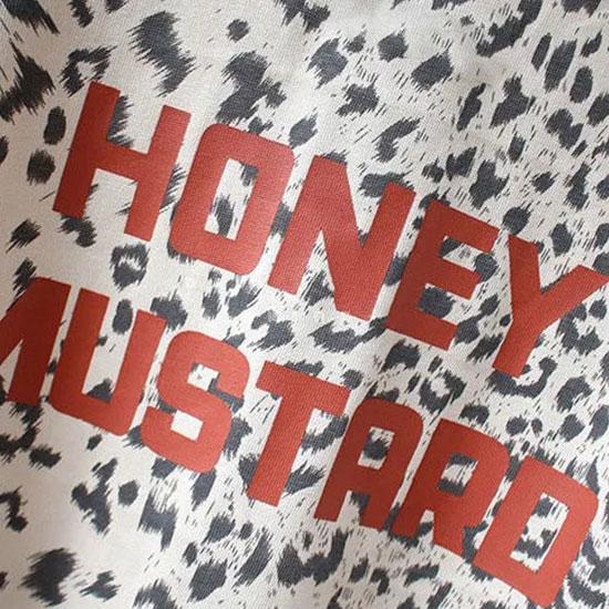 Women's Leopard Print Long Sleeve Sweater Autumn Korean Letter Print Loose Bottoming Shirt Short Round Neck Shirt