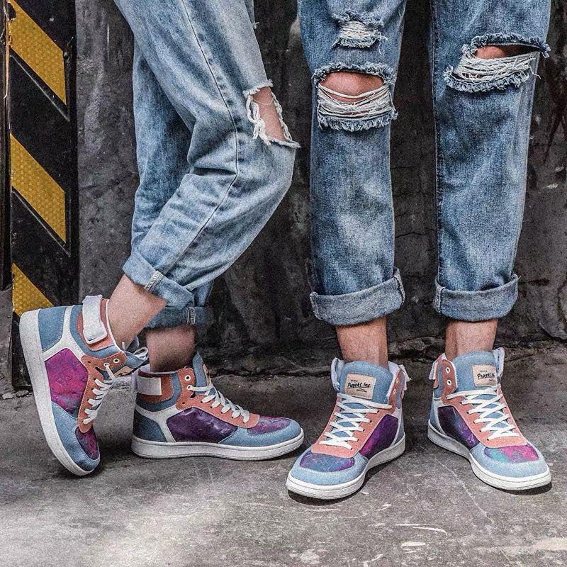 Unisex Luxury High -Top Skateboard Shoes High Quality Sports Running Sneakers Basketball Boots