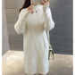 Half High Neck Mid-length Sweater Loose Thick Knit Bottoming Shirt Fashion Casual Dress