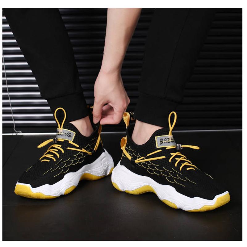 Men Breathable Flying Woven Sneakers Comfortable Light Mesh Running Casual Shoe Fitness Sport Shoes
