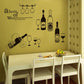 Glass wine bottle Decorative personality kitchen bar DIY creative pvc wall sticker no opp packaging