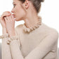 Solid Color Ruffled Slim Sweater Knitted Bottoming Pullover Half Turtleneck Sweater