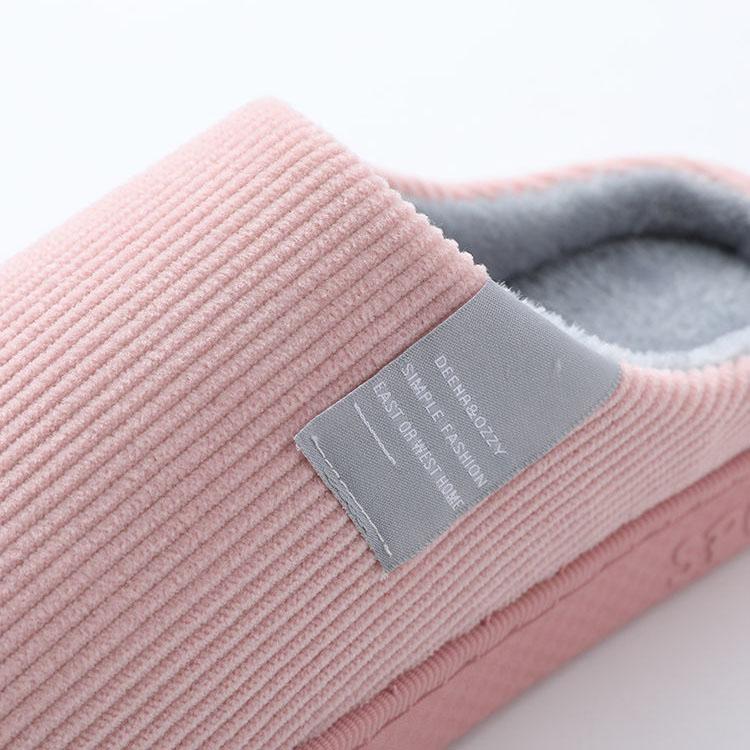 Women's Autumn and Winter Cotton Slippers Thick Bottom Lovely Household Indoor Solid Color Plush Cotton Slippers