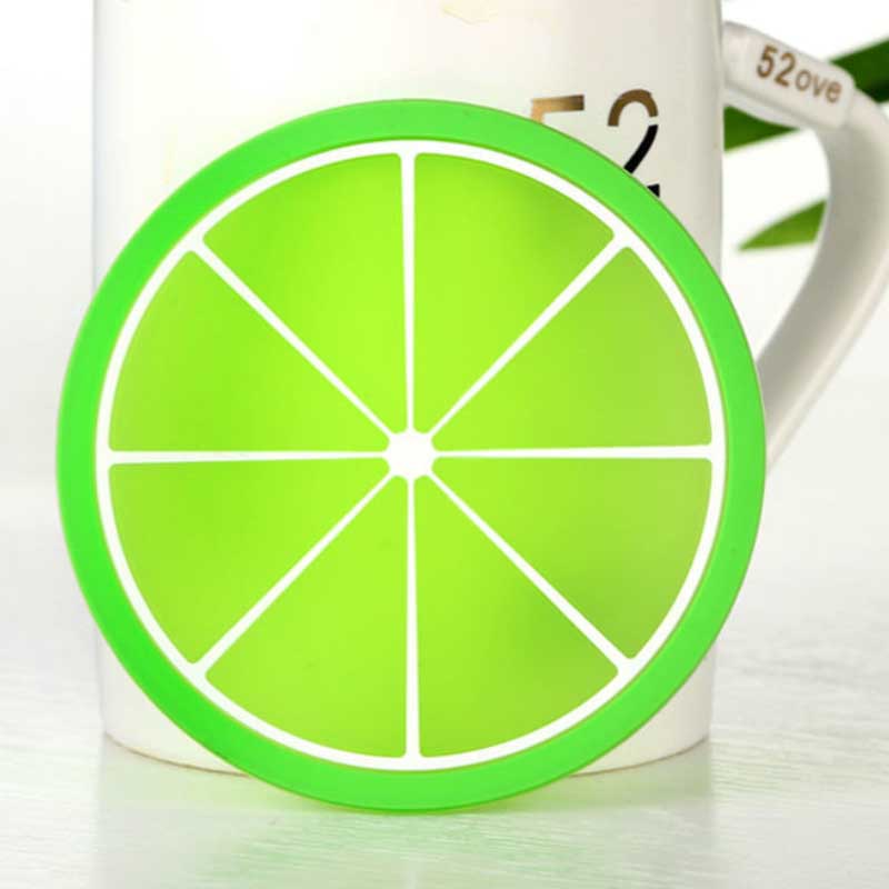 3pcs/5pcs/7pcs Simple Creative Coaster Colorful Jelly Color Fruit Shape Anti-scalding Non-slip Silicone Heat Insulation Pad Water Coaster