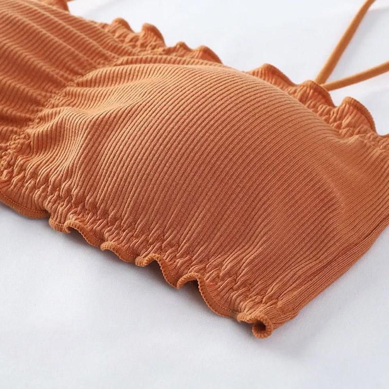 Korean Version Three Row Buckle Gathered Anti Sagging Thin Wrap Chest Wipe Chest Suspender Vest Underwear Women's Wrap Chest Suspender Vest Bra