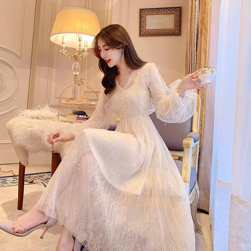 Skirt Women Long Sleeve Lace Fairy Skirt Skirt Dress Skirt Skirt