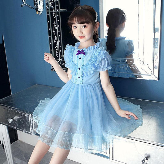 Children's Clothing Female Skirt Summer Mesh Princess Skirt Girl Lolita Style Performance Skirt Cute Loli Skirt