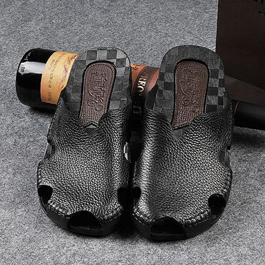 Summer Hole Shoes Men's Korean Soft-soled Fashion Slippers Non-slip Outer Wear Sandals Casual Beach Shoes Baotou Sandals