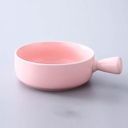 Baked Rice Nordic Style Baking Bowl with Handle Pasta Plate Household Ceramic Tableware Soup Noodle Salad Bowl