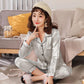 Simulation Silk Long-sleeved Trousers Pajamas Plus Size Casual Fashion Home Wear