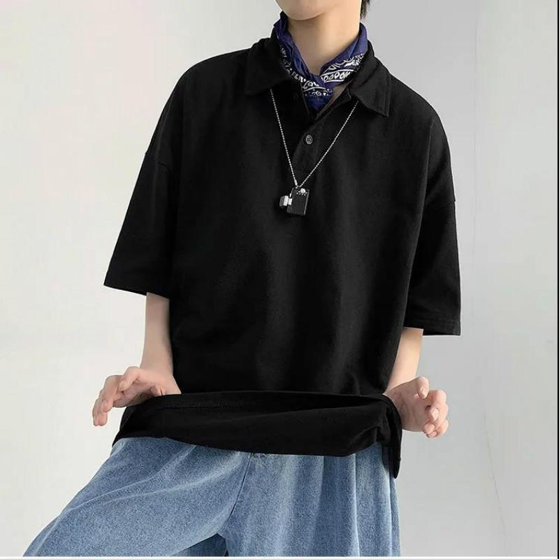 Shirt Men's Summer Short-sleeved Tide Brand Loose T-shirt Simple Wild Half-sleeved Shirt Ins Trend Five-point Sleeves