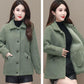 Mid-length Winter Ladies Lapel Lamb Velvet Jacket Thickened and Enlarged Loose Long-sleeved Plush All-in-one Jacket
