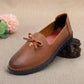 Non-slip Soft Mother Shoes Slip-on Casual Women's Shoes Soft Leather Soft Bottom Non-slip Leather Shoes Single Shoes